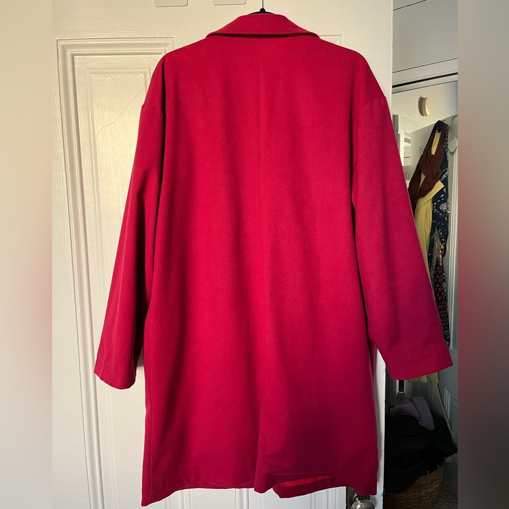 Fashion Brand Company by Penelope Gazin Bold Dark Pink Wool Coat - Picture 5 of 9